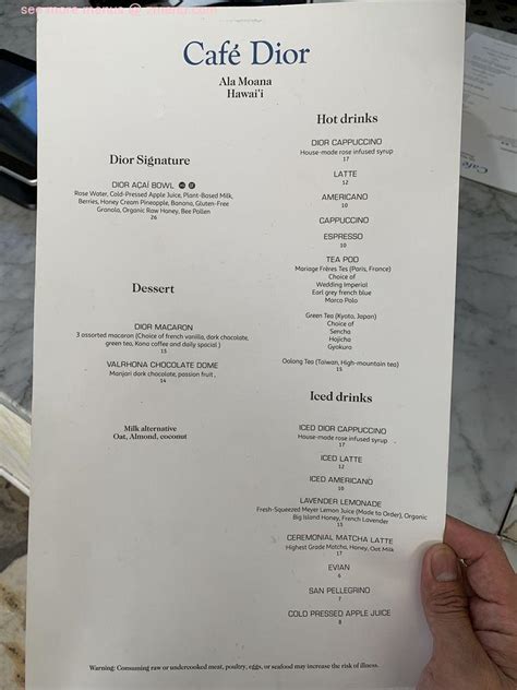 dior cafe price|Dior cafe menu.